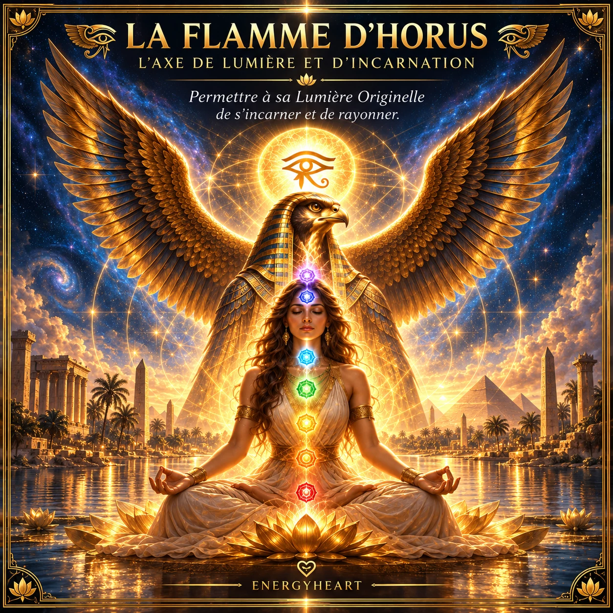 Flamme d’Horus, symbole de l’initiation énergétique et de l’Axe de Lumière